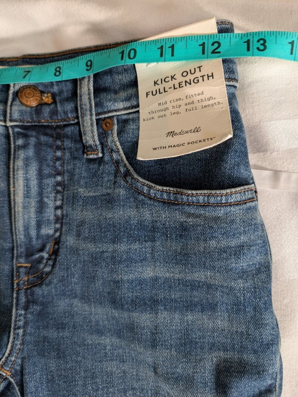 Madewell $138 Kick Out Full-Length Jeans In Devito Wash Size 23 NR494 - Picture 9 of 9